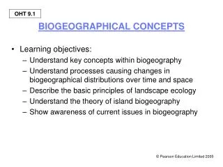 BIOGEOGRAPHICAL CONCEPTS