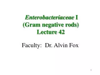 Faculty: Dr. Alvin Fox