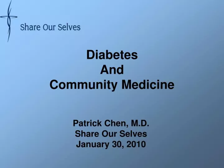 diabetes and community medicine