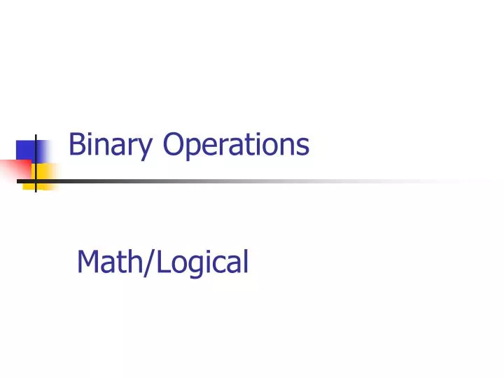 binary operations