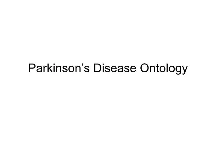 parkinson s disease ontology