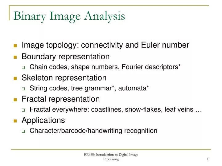 binary image analysis