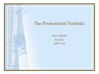 The Professional Portfolio