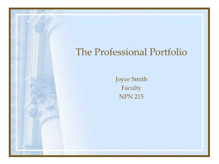 the professional portfolio