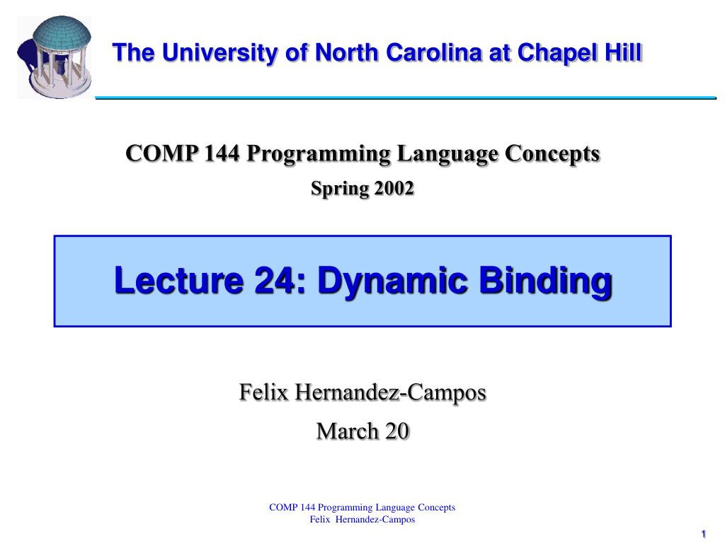 PPT - Lecture 24: Dynamic Binding PowerPoint Presentation, free ...