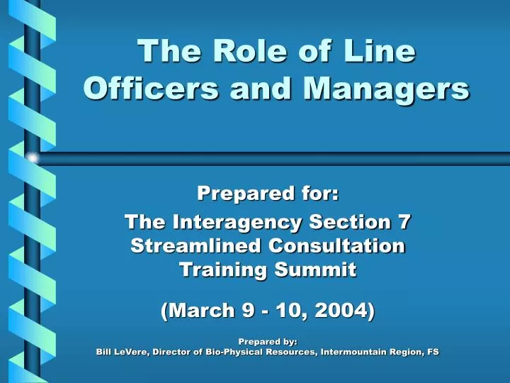 the role of line officers and managers