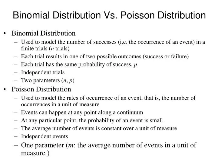 binomial distribution vs poisson distribution