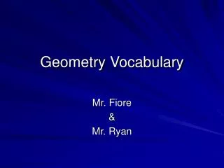 Geometry Vocabulary