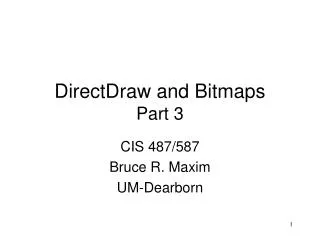 DirectDraw and Bitmaps Part 3