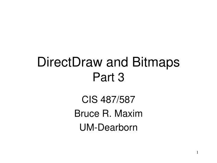 directdraw and bitmaps part 3