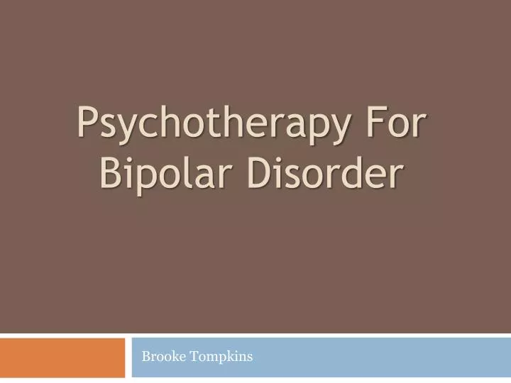 psychotherapy for bipolar disorder