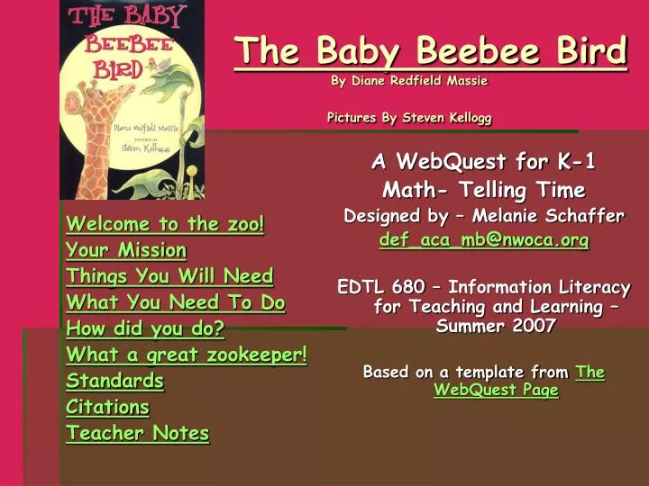 the baby beebee bird by diane redfield massie pictures by steven kellogg