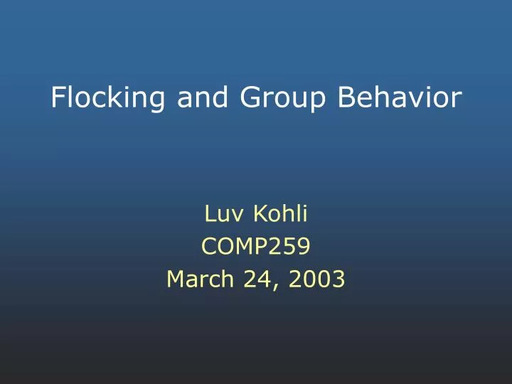 flocking and group behavior
