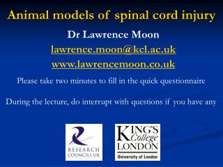 Animal models of spinal cord injury
