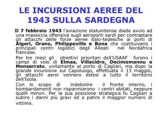 le incursioni aeree del 1943 sulla sardegna