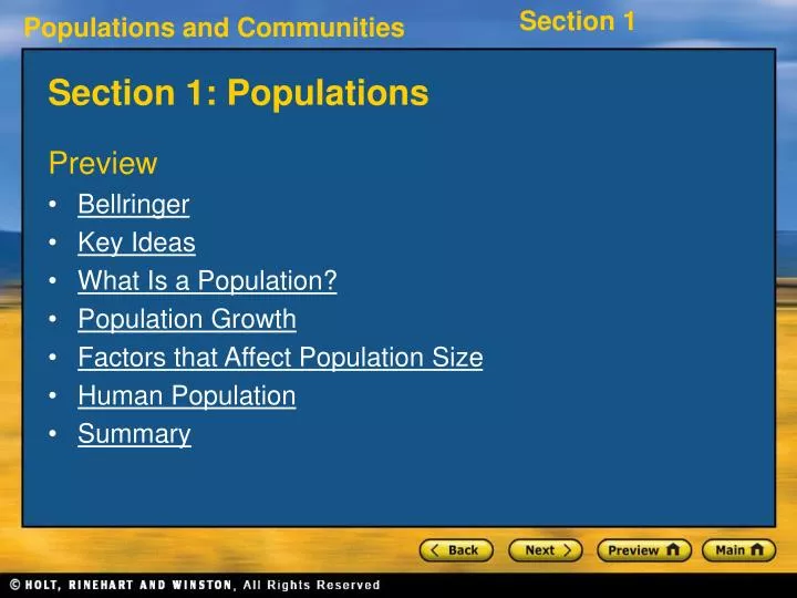 section 1 populations