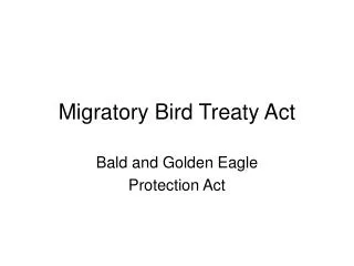 Migratory Bird Treaty Act