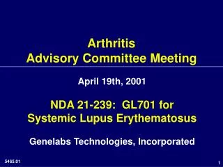 Arthritis Advisory Committee Meeting
