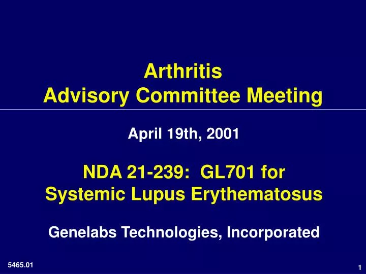arthritis advisory committee meeting