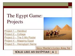 The Egypt Game: Projects