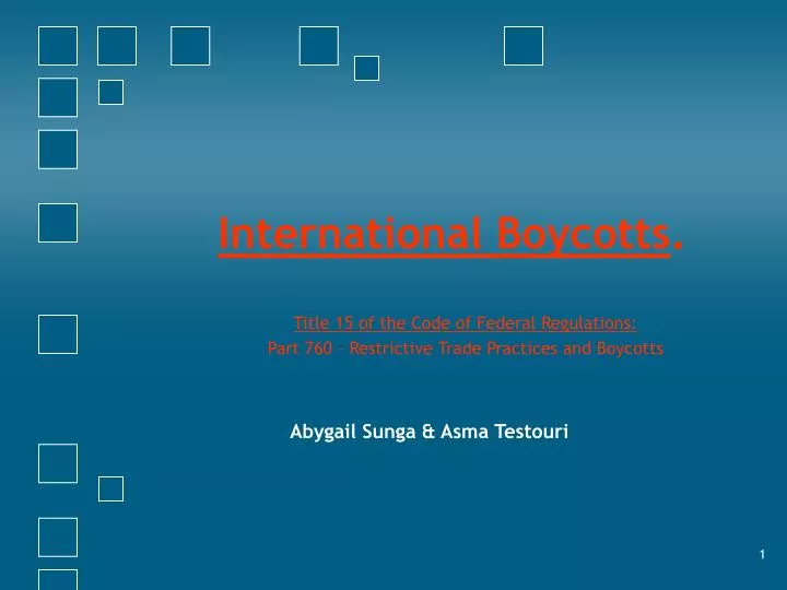 international boycotts