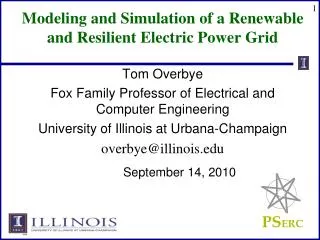 Modeling and Simulation of a Renewable and Resilient Electric Power Grid