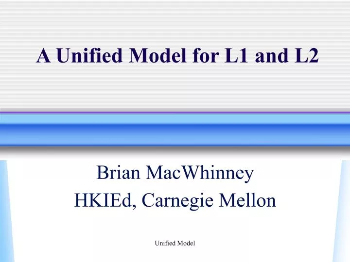a unified model for l1 and l2