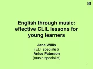 English through music: effective CLIL lessons for young learners