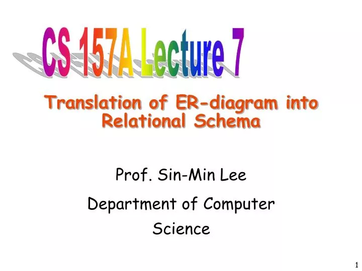 translation of er diagram into relational schema