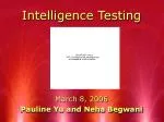 Intelligence Testing - slide 1