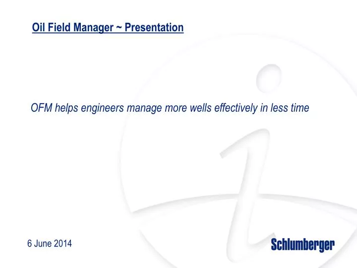 oil field manager presentation