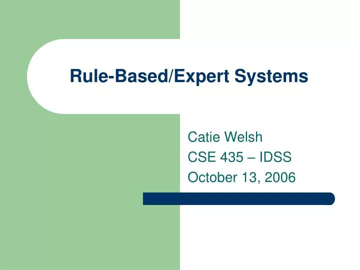 rule based expert systems