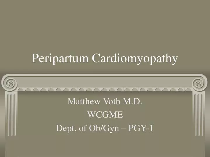 peripartum cardiomyopathy