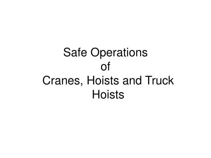 safe operations of