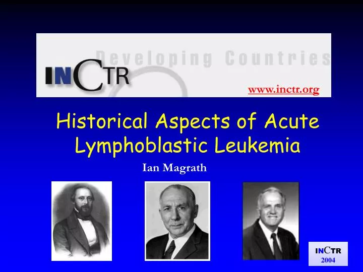 historical aspects of acute lymphoblastic leukemia