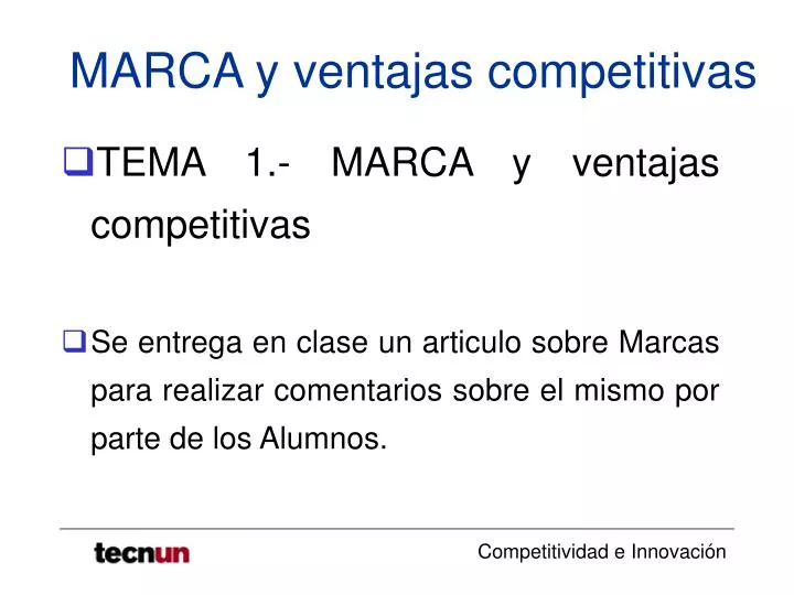 marca y ventajas competitivas