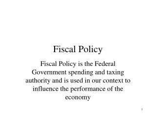 Fiscal Policy