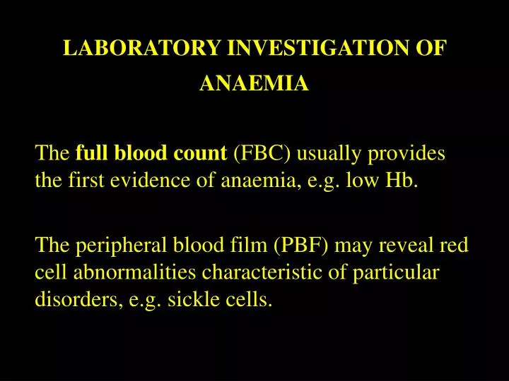 laboratory investigation of anaemia
