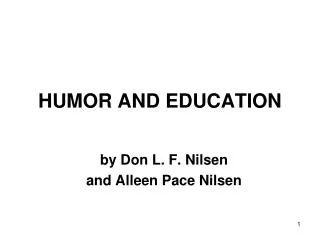 HUMOR AND EDUCATION