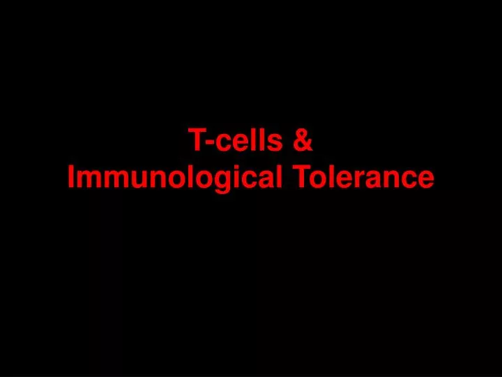 t cells immunological tolerance