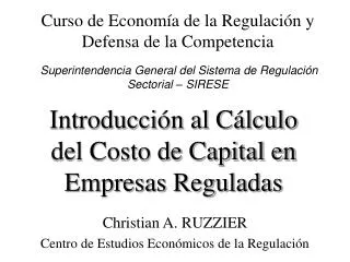 Introducción al Cálculo del Costo de Capital en Empresas Reguladas