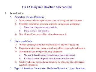 Ch 12 Inorganic Reaction Mechanisms
