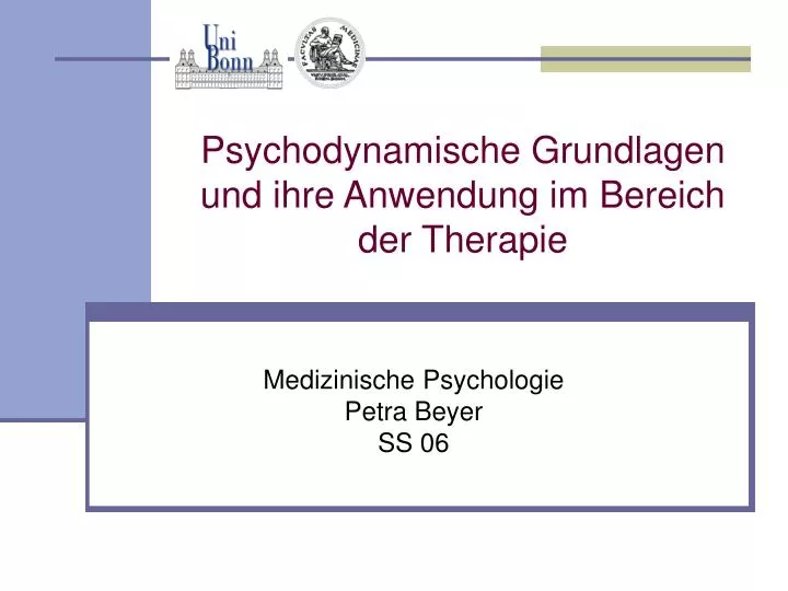 psychodynamische grundlagen und ihre anwendung im bereich der therapie