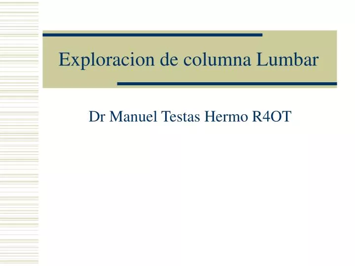 exploracion de columna lumbar