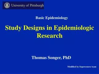 Study Designs in Epidemiologic Research
