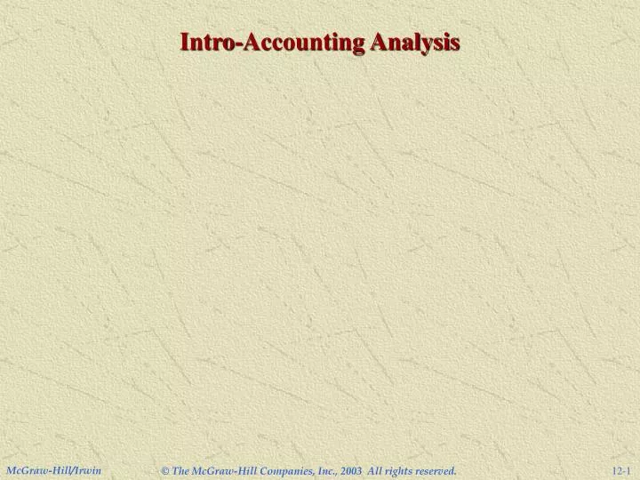 intro accounting analysis