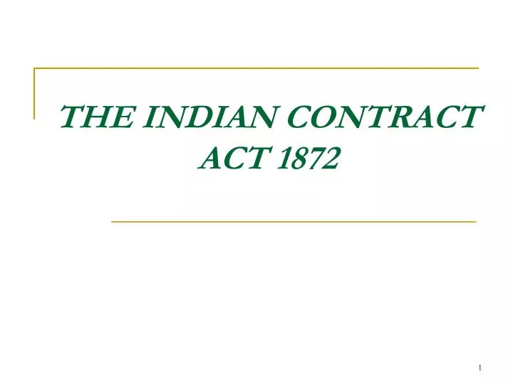 the indian contract act 1872