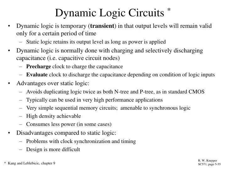 dynamic logic circuits