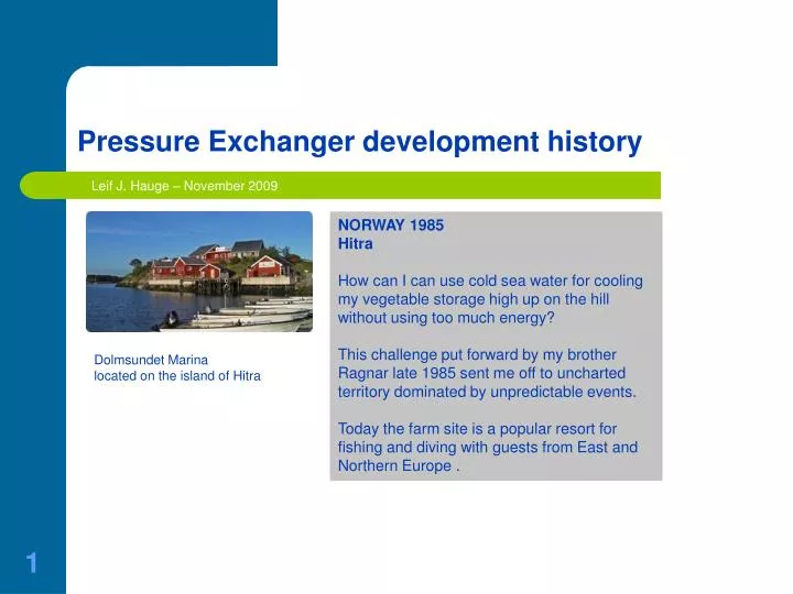 pressure exchanger development history