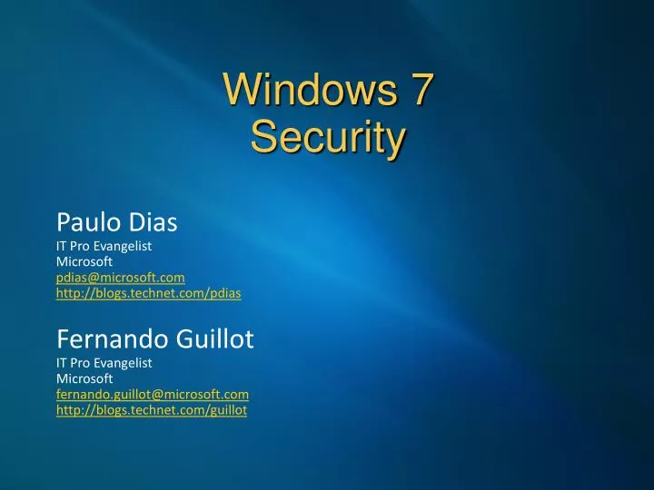 windows 7 security